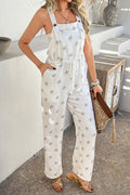 Pentagram Print High Waist Overalls