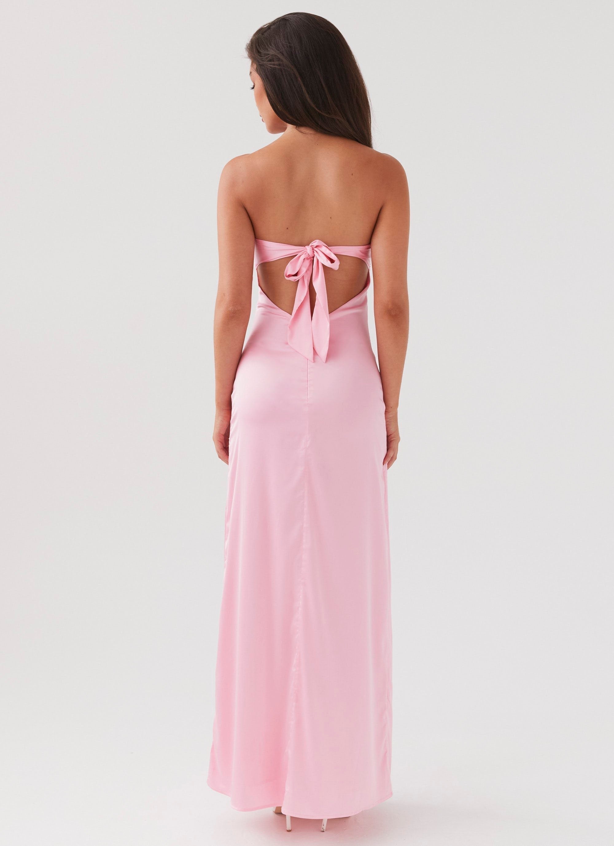 Strapless Ring Hardware Midriff Cutout Floral Print Tiered Maxi Dress