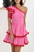 Zaira Chic Mini Dress Pink / Red Silhouette Collection