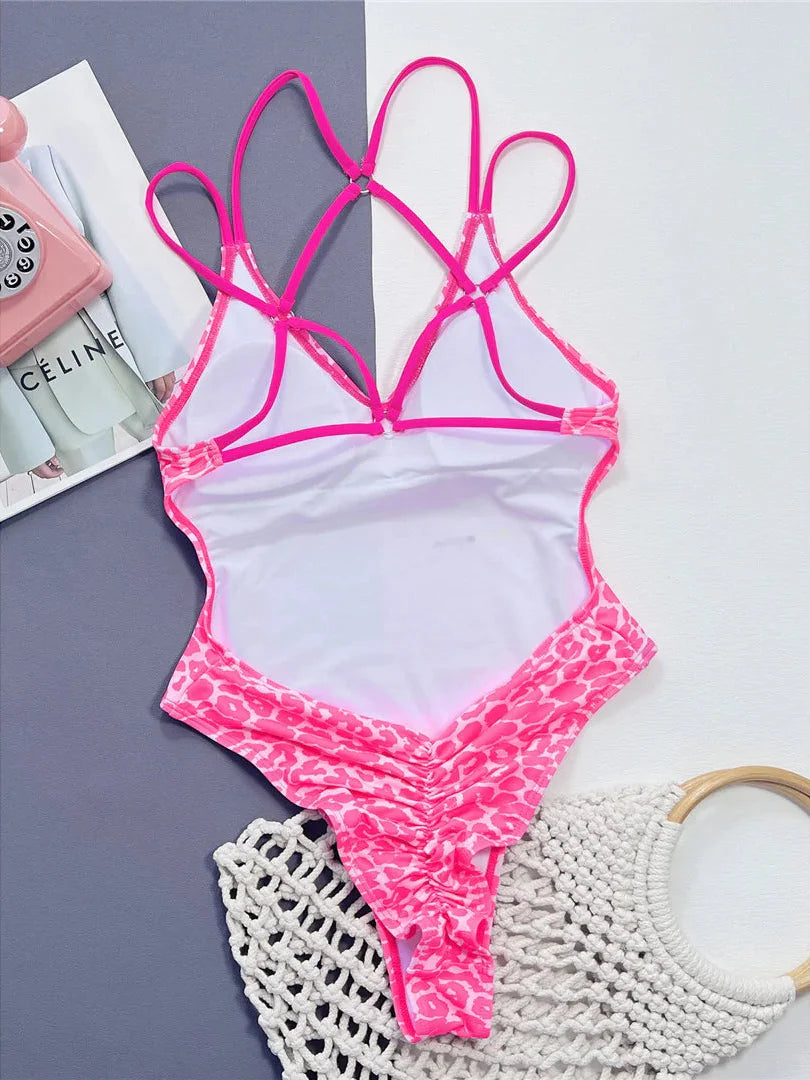 Pink Leopard Bikini Set
