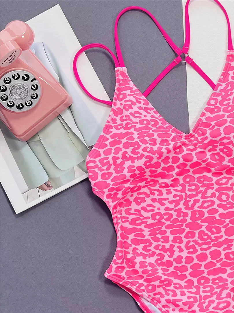 Pink Leopard Bikini Set
