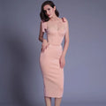 DressBetty - 2024 New Pink White Sexy Sleeveless Bodycon Midi Dress