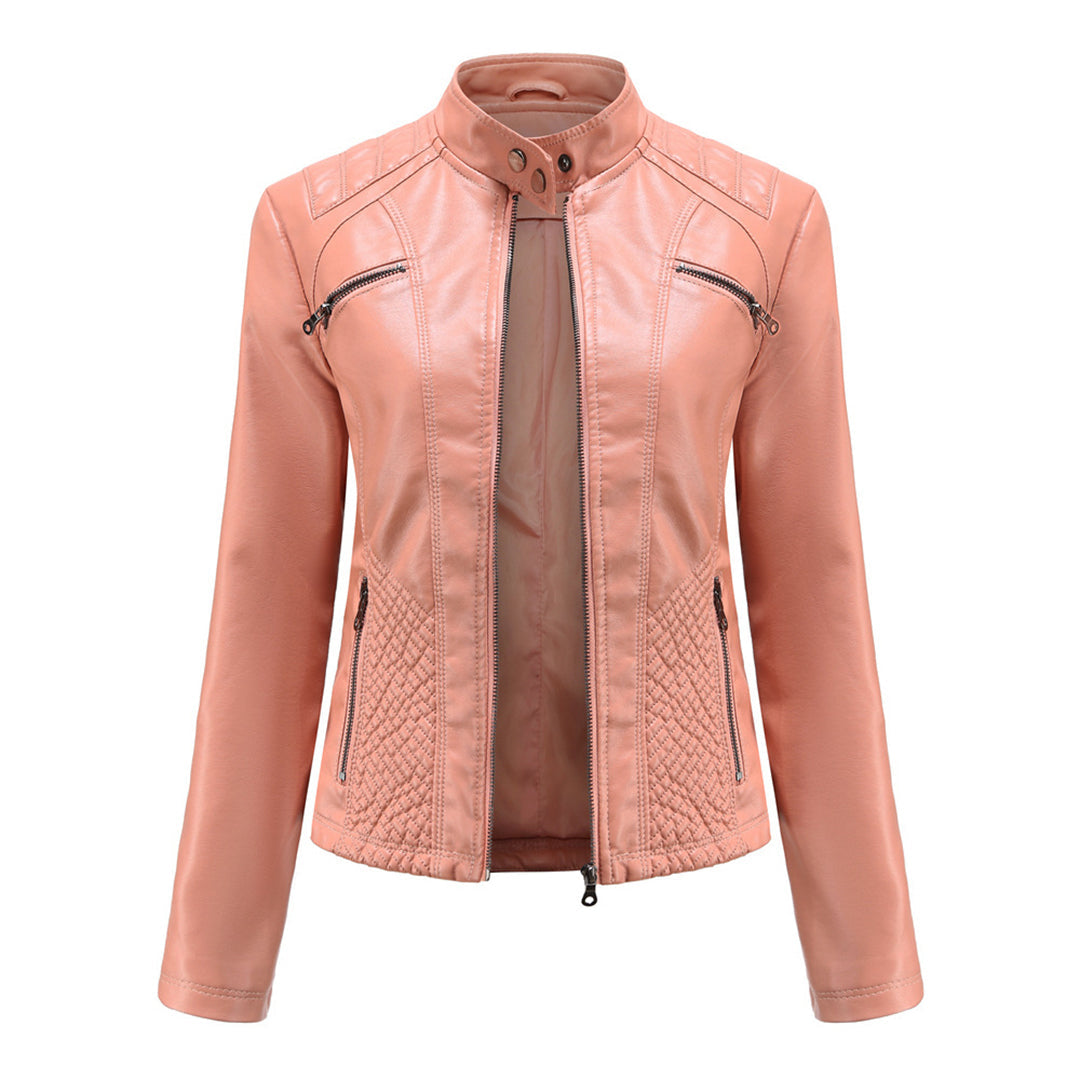 | Women's Classic Zip-up Biker Jacket