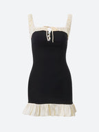 Pleated Hem Mini Dress