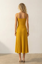 Pleated High Waist Knit Dress