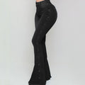 DressBetty - Blue Washed Flare Denim Mom Jeans Skinny Side Stripe High Waisted Sequined Pant