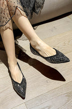 Pointed Rhinestone Flats