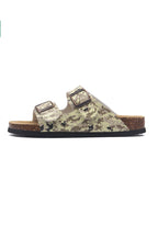 Printed Buckle Flat Sandals