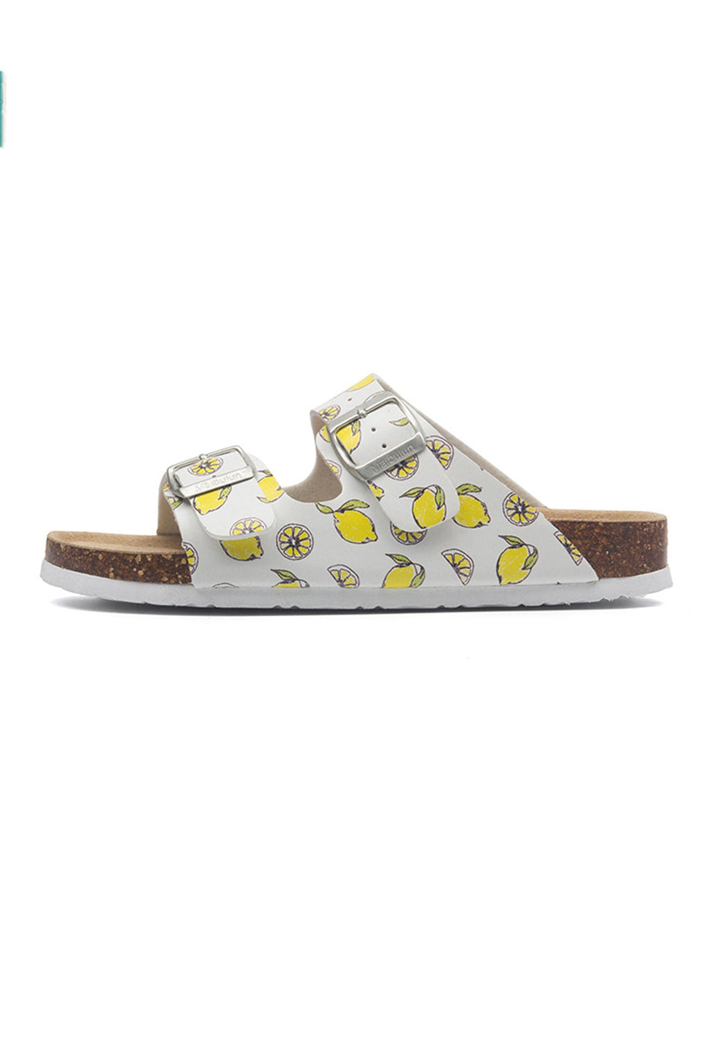 Printed Buckle Flat Sandals
