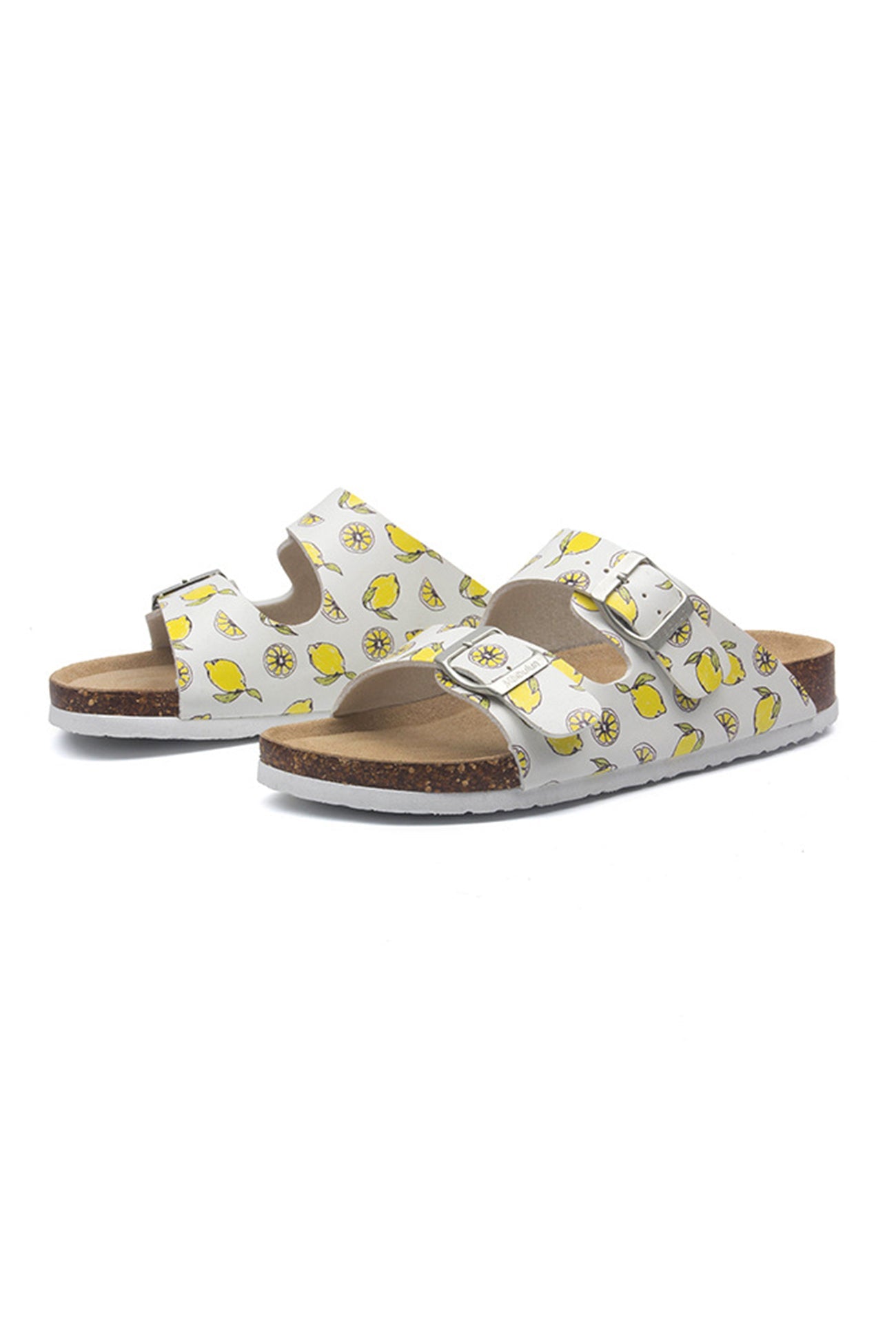 Printed Buckle Flat Sandals