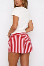 Printed Crew Neck T-shirt Shorts Set