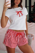 Printed Crew Neck T-shirt Shorts Set