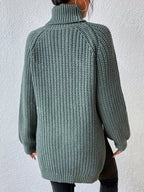 | Women’s Winter Turtleneck Ribbed Knit Sweater