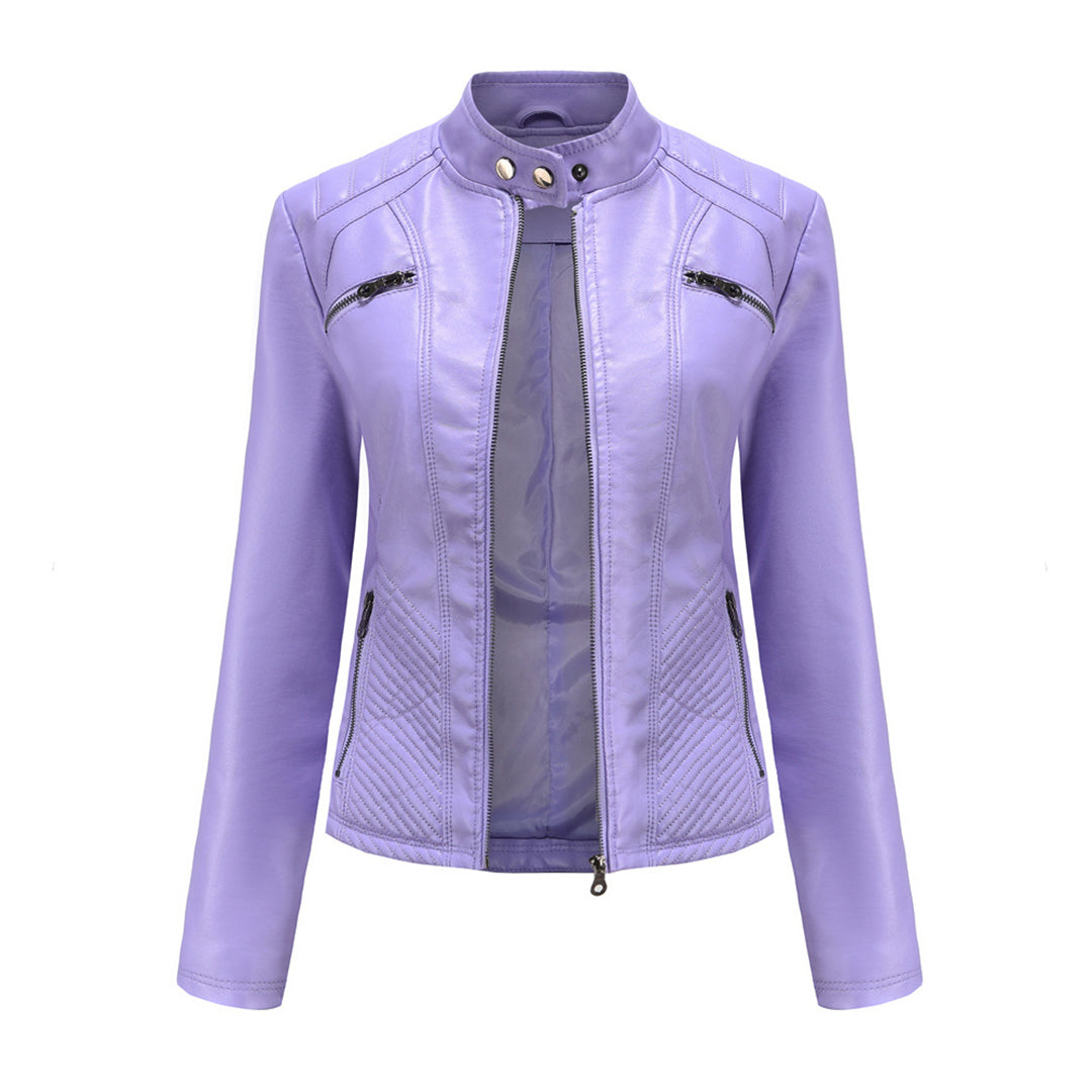 | Women's Classic Zip-up Biker Jacket