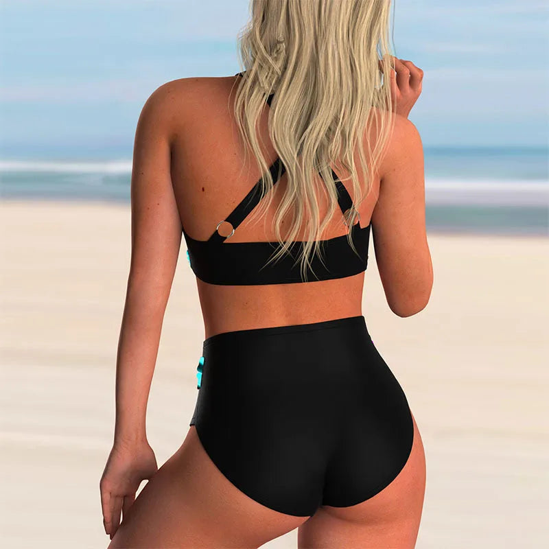 | Women's High Waisted Halter Bikini Set