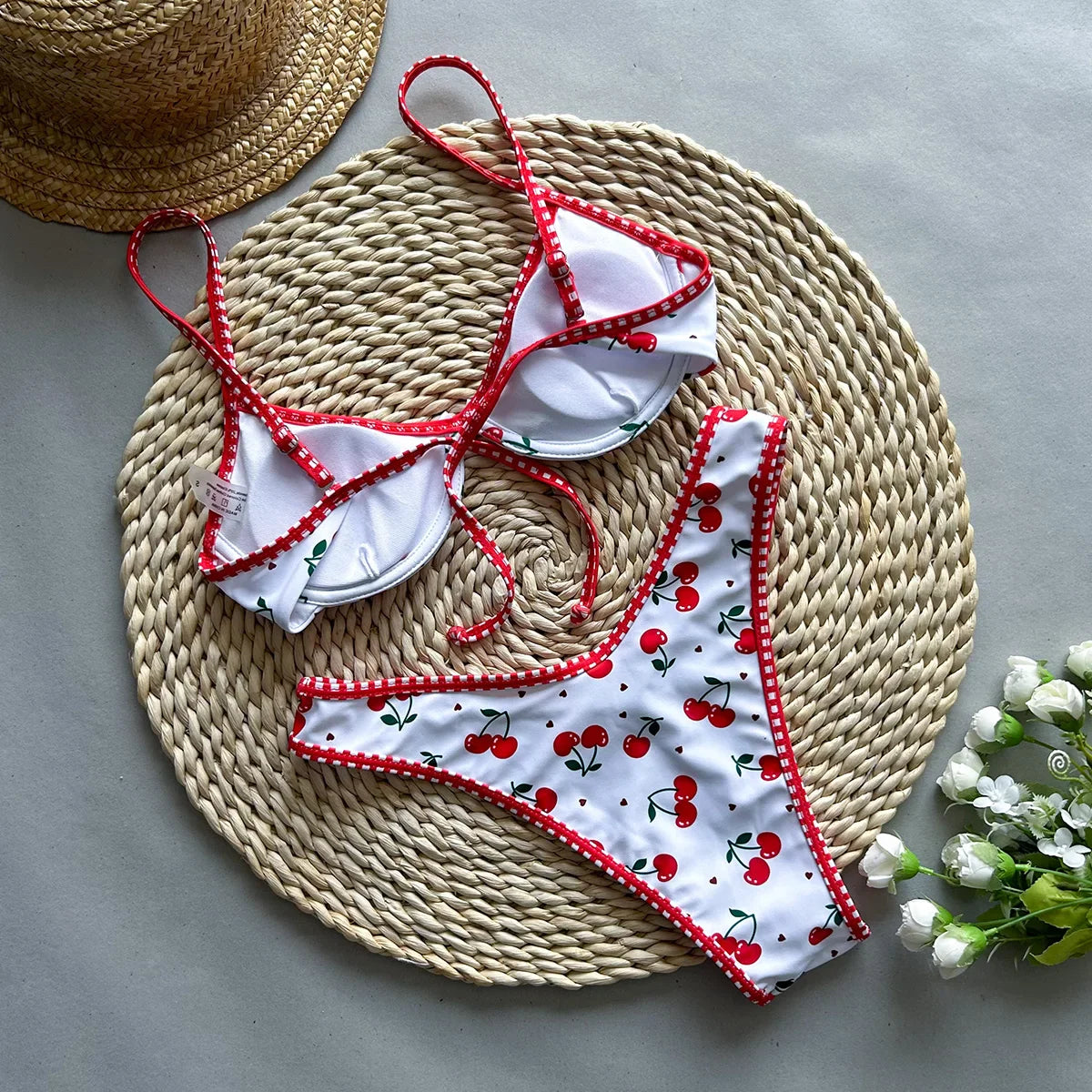 Push Up Cherry Bikini Set