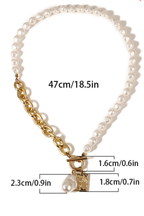 Baroque Pearl Angel Pendant Gothic Choker Necklace