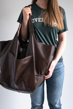 Leather Tote Bag for Shopping