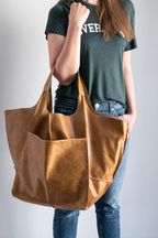 Leather Tote Bag for Shopping