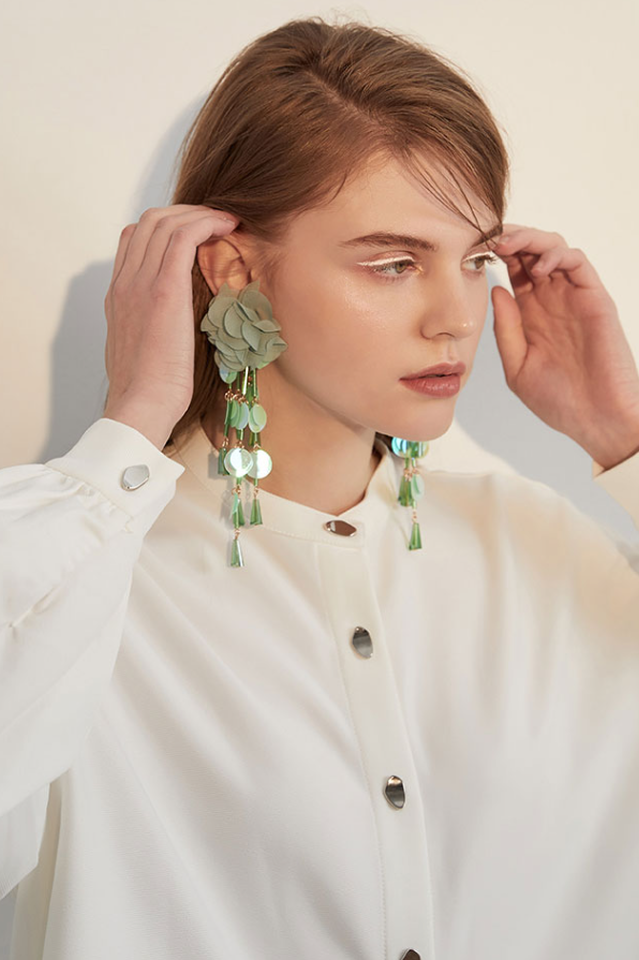 Sequin Flower Earrings