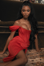 Satin Off Shoulder Dress