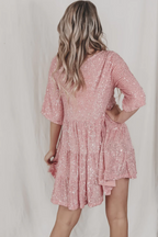 My Queen Sequin Baby Doll Dress