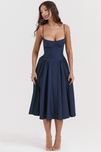 Samaria French Navy Corset Sundress