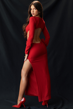 Lavele Red Bow Maxi Dress