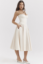 Samaria French Navy Corset Sundress
