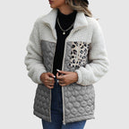 Quilted Plush Patchwork Women__ Winter Jacket