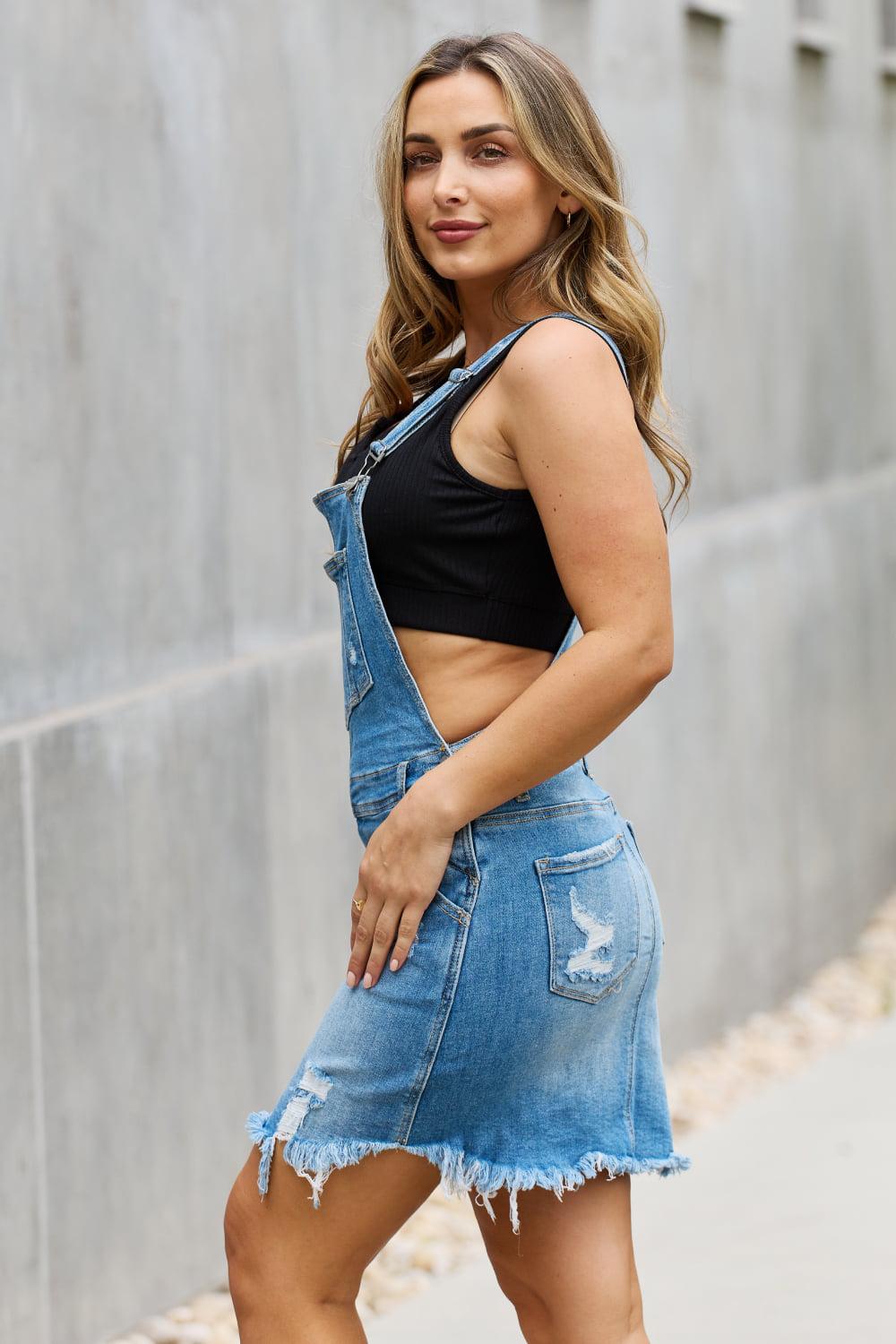 Blue Zone Planet | RISEN Olivia Denim Overall Mini Dress