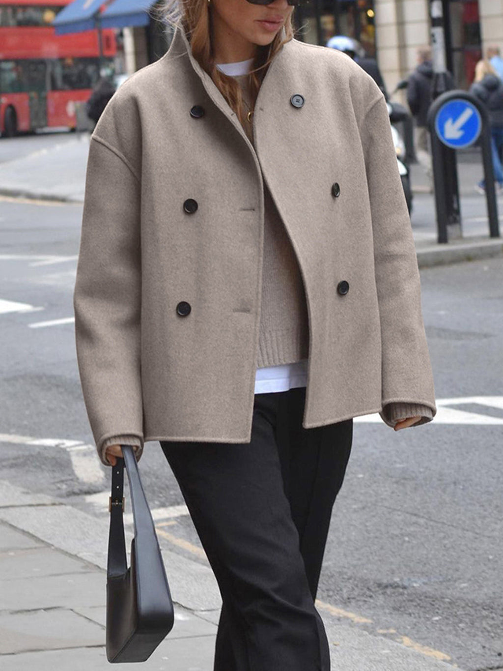 | Classic Double-Breasted Coat for Women