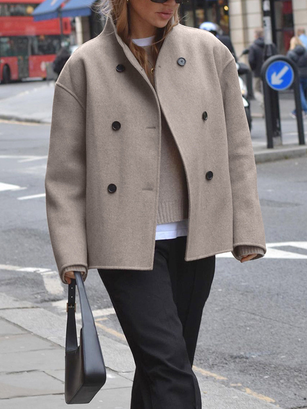 | Classic Double-Breasted Coat for Women