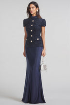 Thay Metallic Boucle Maxi Dress Set