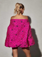 Ravina Long Sleeve Jacquard Mini Dress