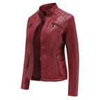 | Women's Classic Zip-up Biker Jacket