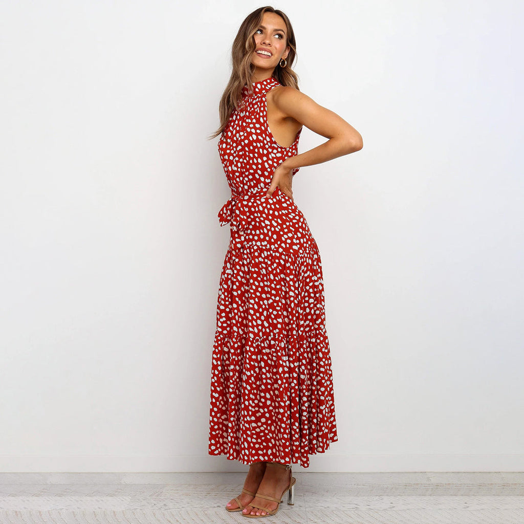 Sara Aesthetic Long Polka Dot Dress Boutique Collection