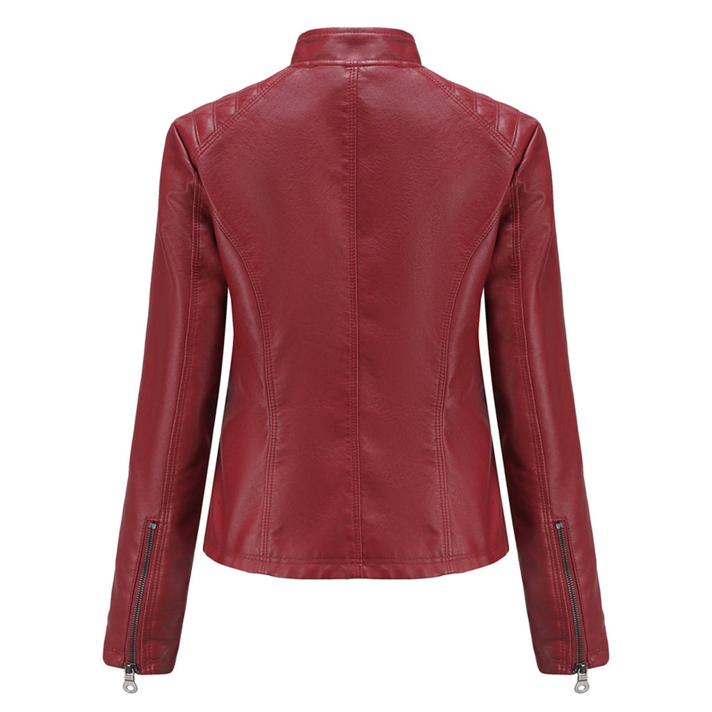 | Women's Classic Zip-up Biker Jacket
