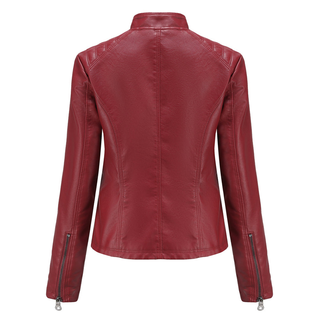 | Women's Classic Zip-up Biker Jacket