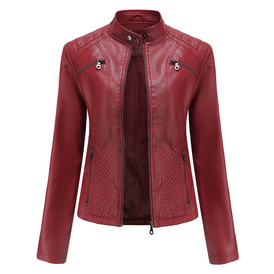 | Women's Classic Zip-up Biker Jacket