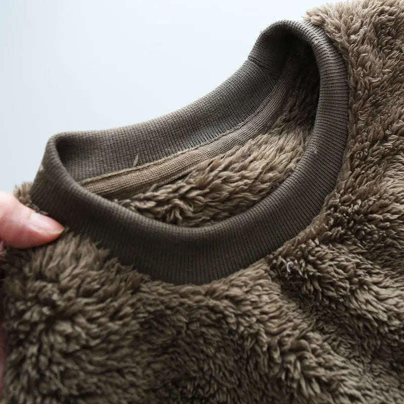 Relaxed Warm Textured Fleece Pullover