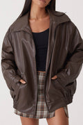 | Retro Solid PU Jacket