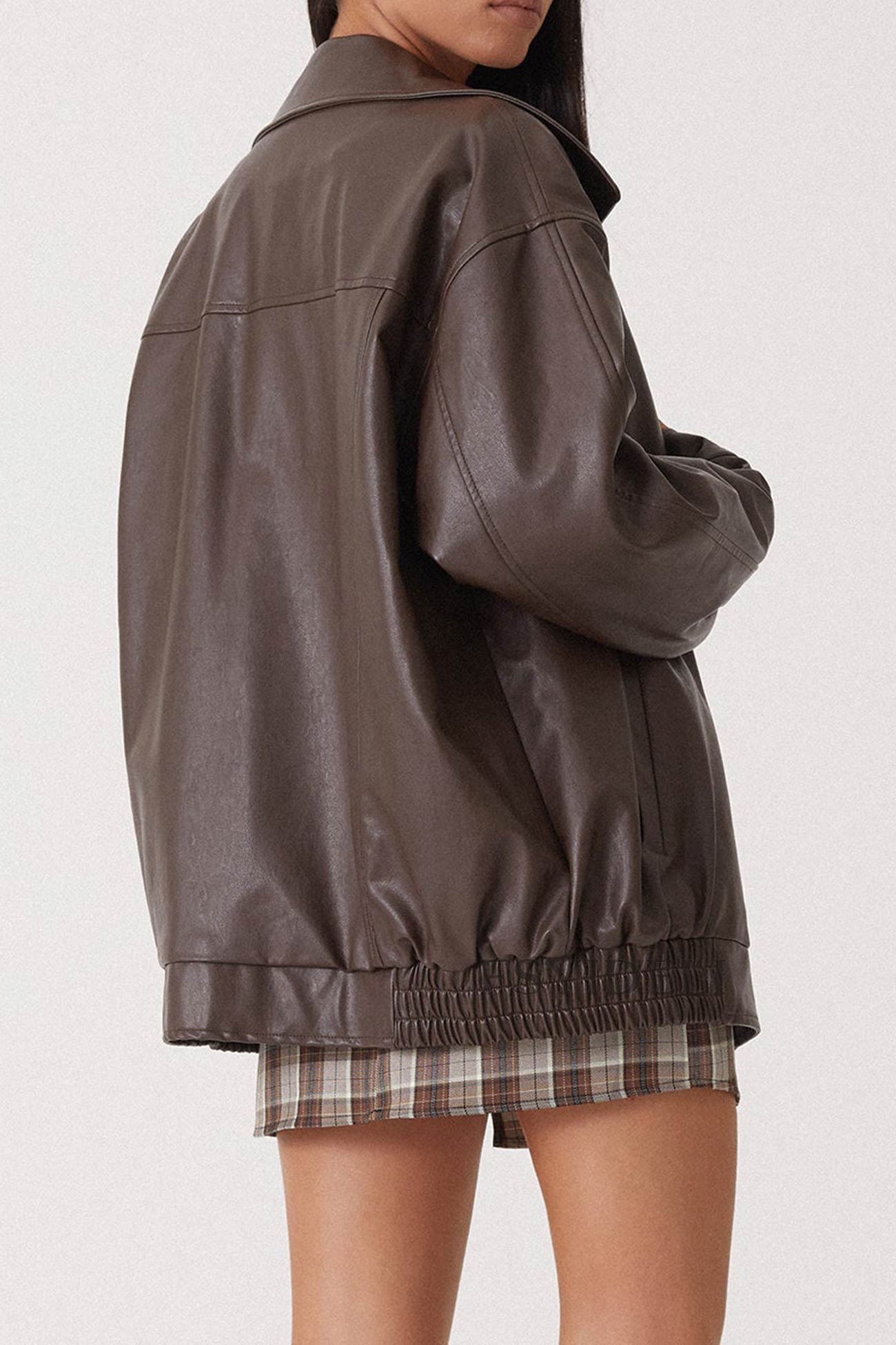 | Retro Solid PU Jacket