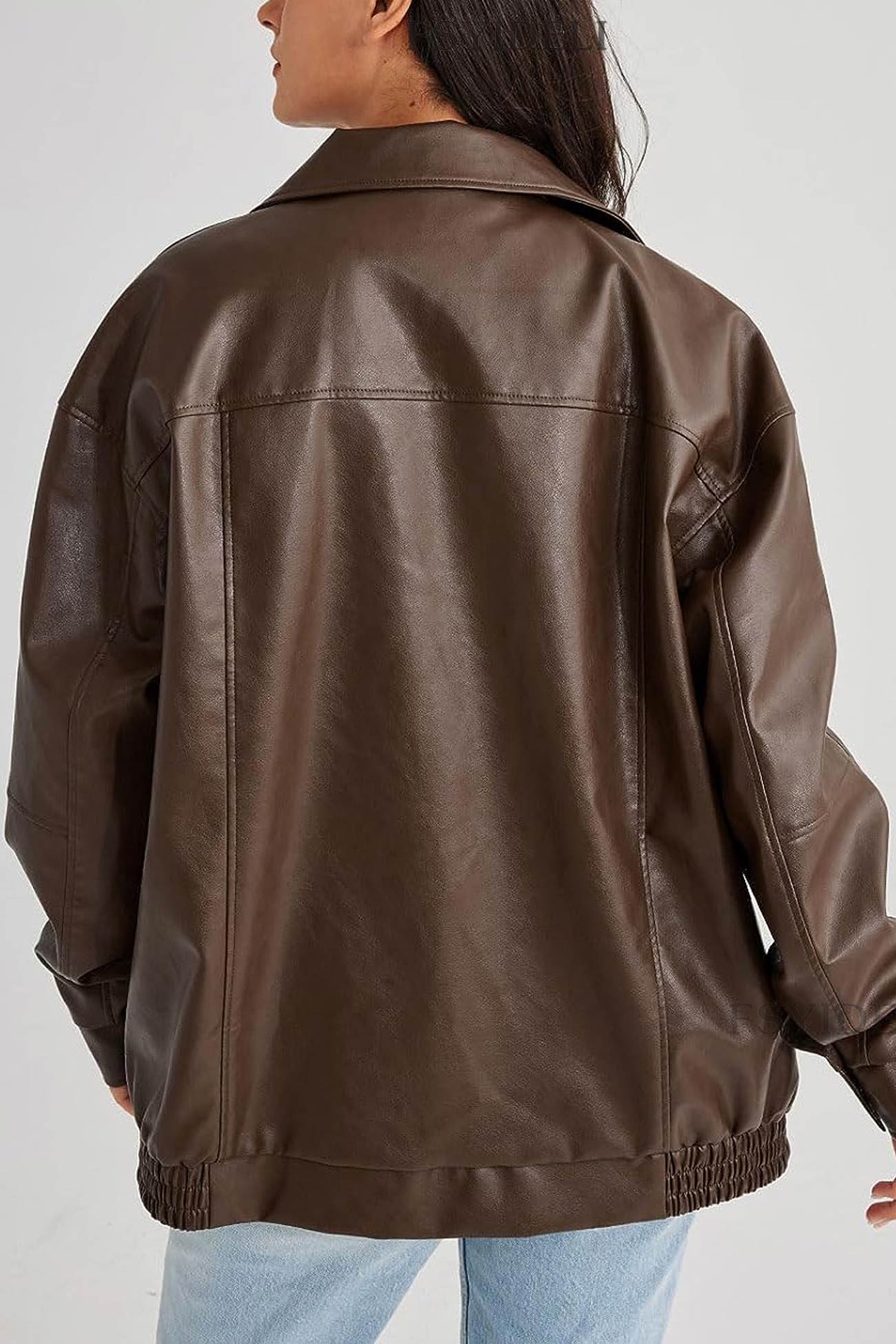 | Retro Solid PU Jacket