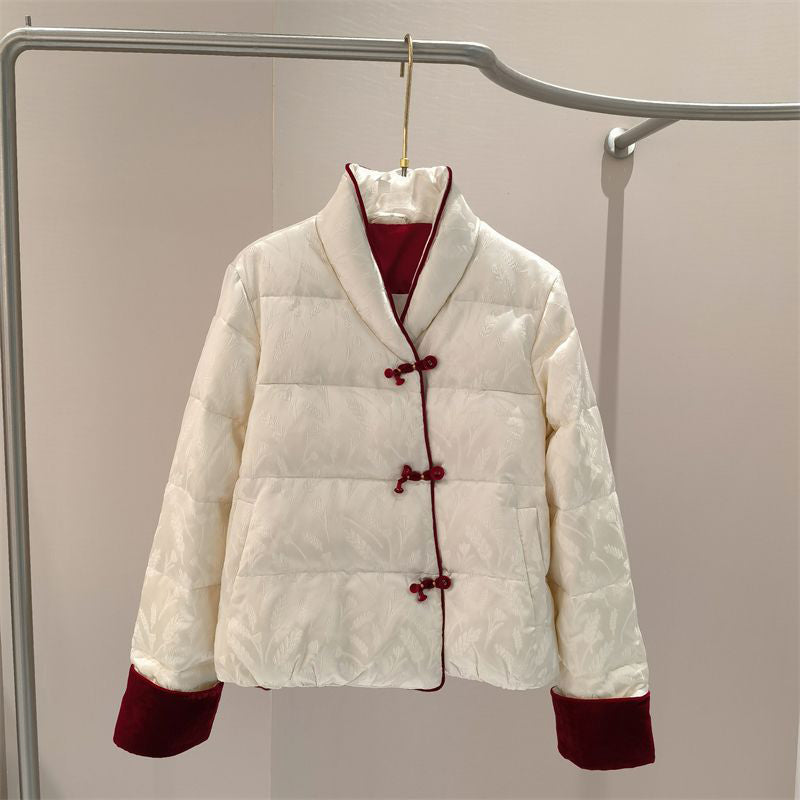 Retro Chic Chenille Puffer Women__ Jacket