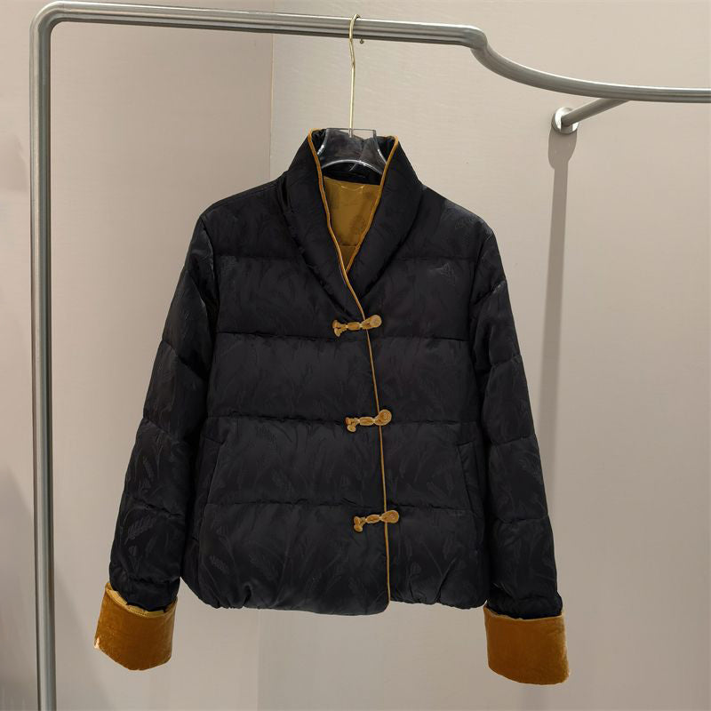Retro Chic Chenille Puffer Women__ Jacket
