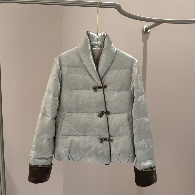 Retro Chic Chenille Puffer Women__ Jacket