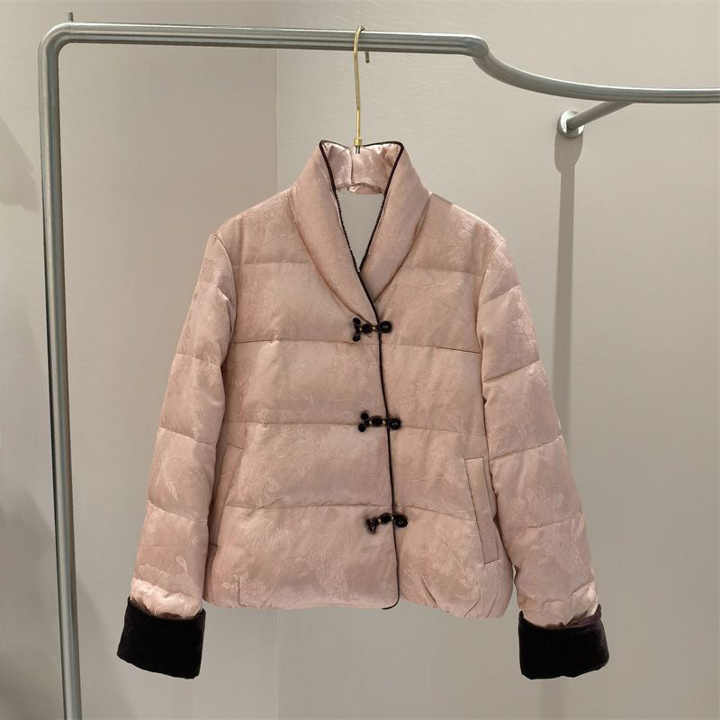 Retro Chic Chenille Puffer Women__ Jacket