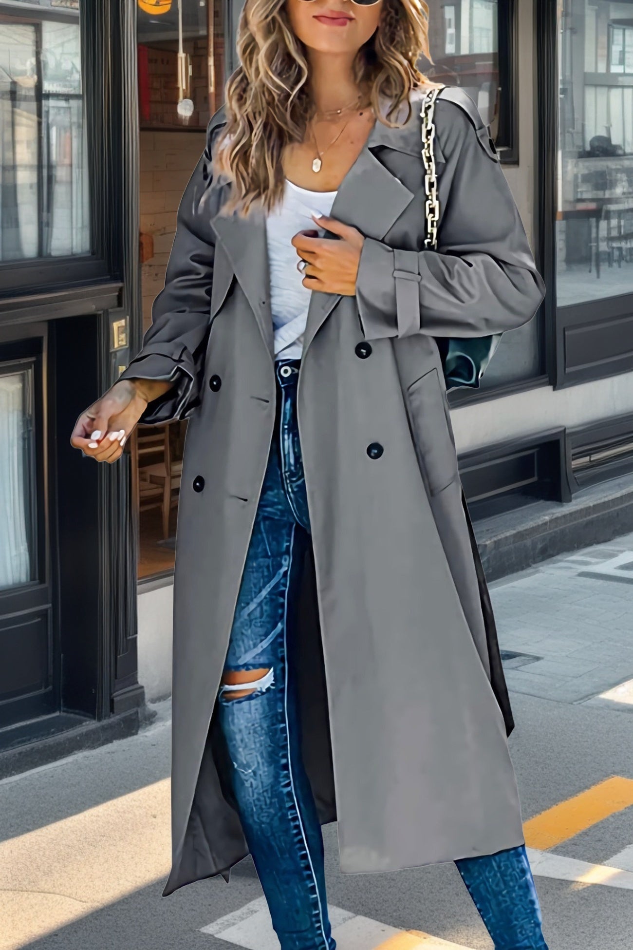 | Double-breasted trench coat