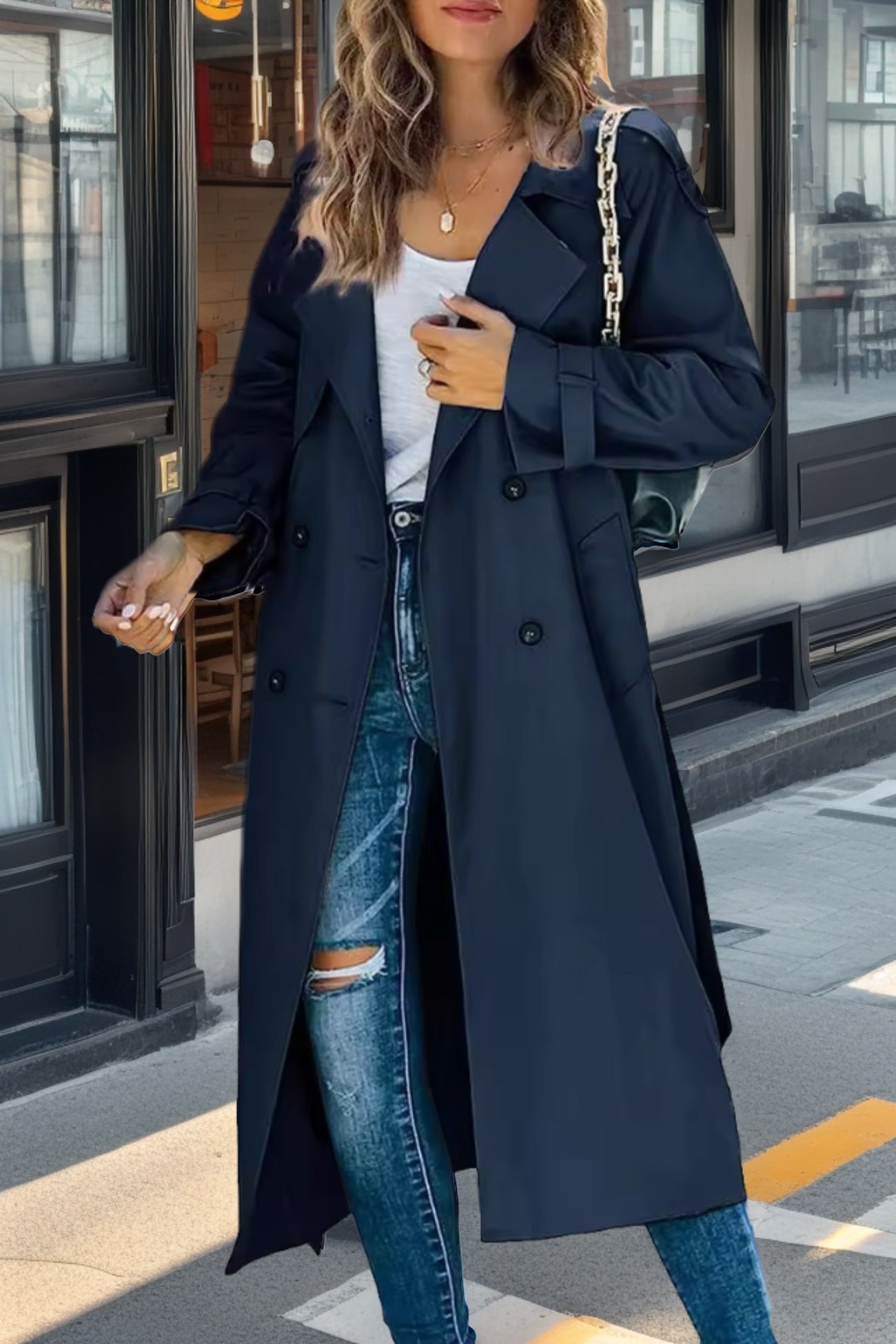 | Double-breasted trench coat